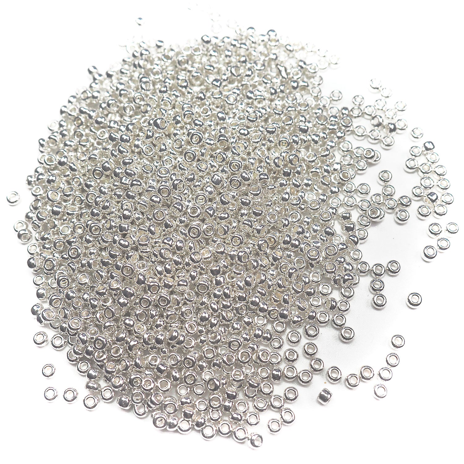 Rocailles size 9/0 (2.6mm) Silver Metallic, Preciosa Ornela Traditional Czech Glass Seed Beads, 30grams (1 oz), P933