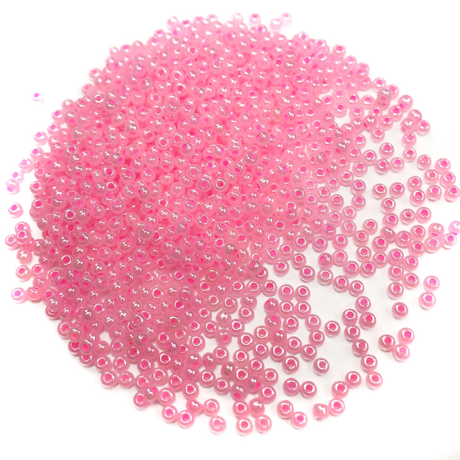 Rocailles size 9/0 (2.6mm) Light Pink Ceylon, Preciosa Ornela Traditional Czech Glass Seed Beads, 30grams (1 oz), P936