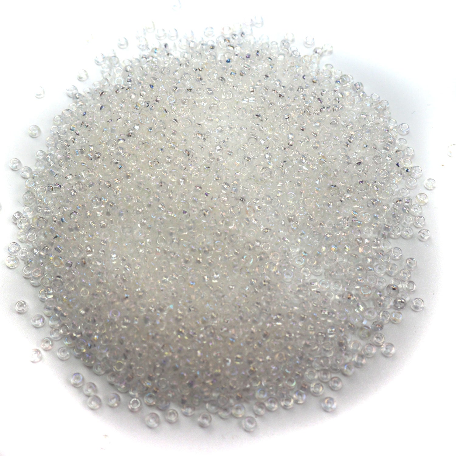 Rocailles size 9/0 (2.6mm) Crystal AB, Preciosa Ornela Traditional Czech Glass Seed Beads, 30grams (1 oz), P937