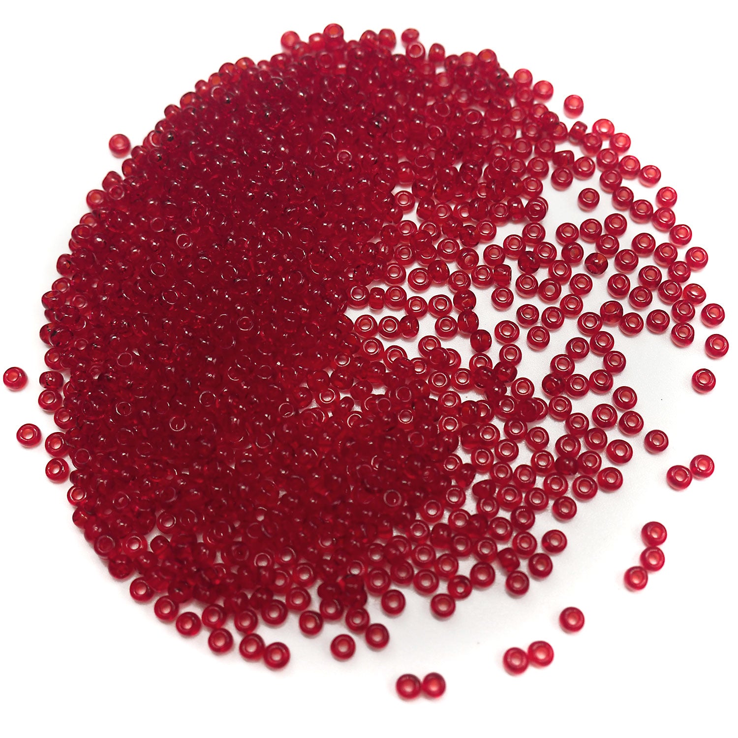 Rocailles size 9/0 (2.6mm) Light Siam Red Transparent, Preciosa Ornela Traditional Czech Glass Seed Beads, 30grams (1 oz), P939