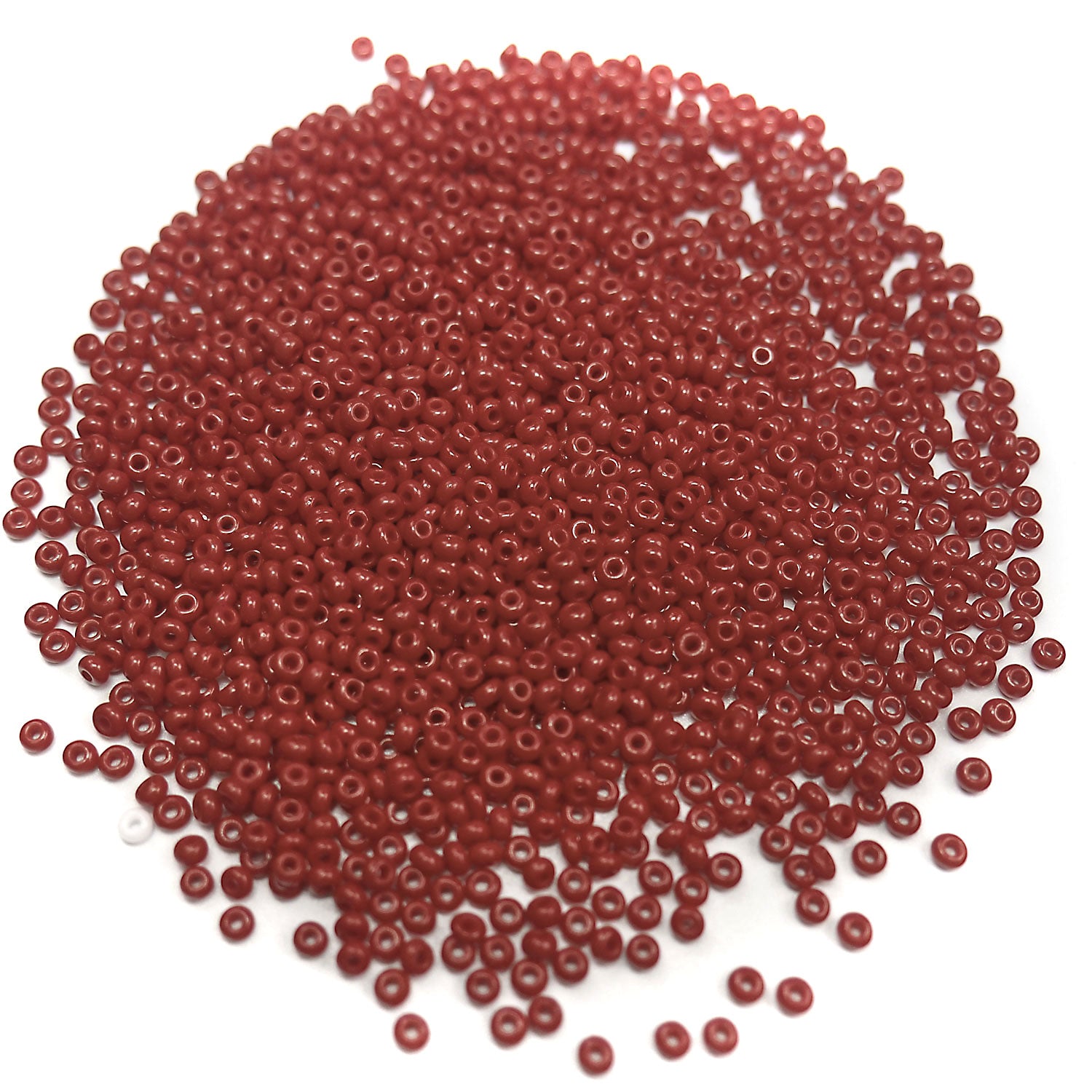 Rocailles size 9/0 (2.6mm) Dark Red Opaque, Preciosa Ornela Traditional Czech Glass Seed Beads, 30grams (1 oz), P947