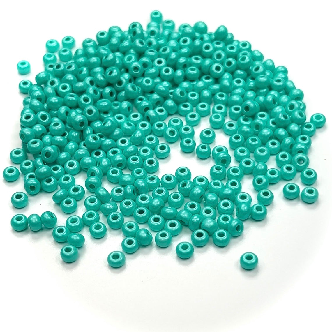 Rocailles size 6/0 (4mm) Green Dyed, Preciosa Ornela Traditional Czech Glass Seed Beads, 30grams (1 oz), P953