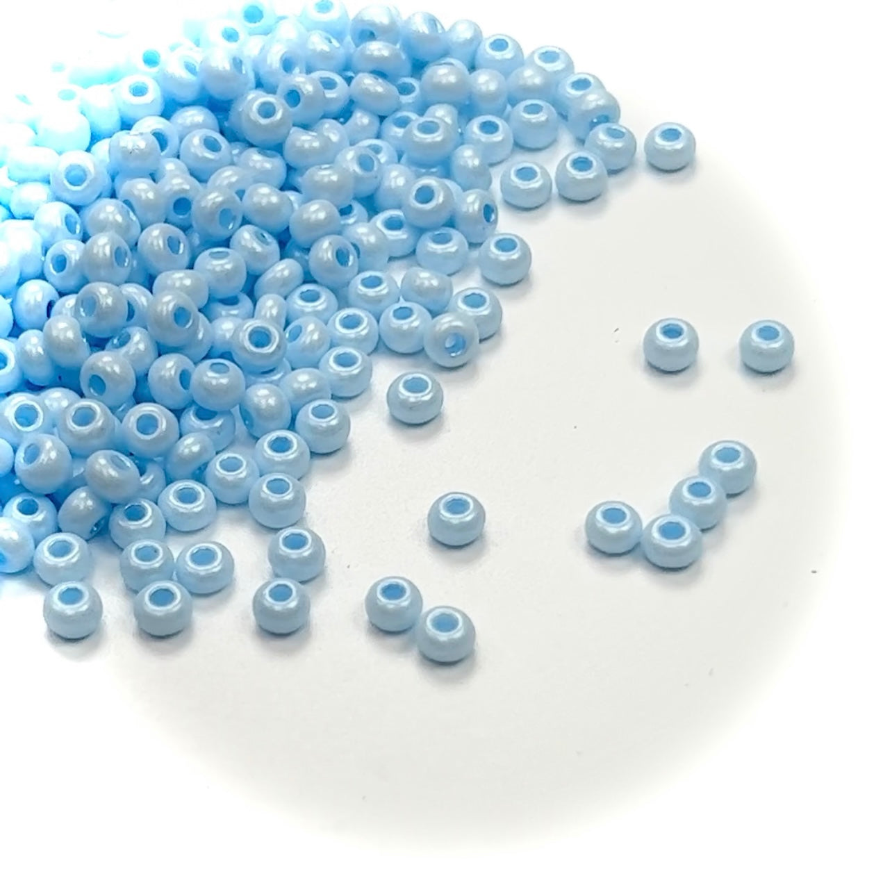 Rocailles size 6/0 (4mm) Baby Blue Dyed, Preciosa Ornela Traditional Czech Glass Seed Beads, 25grams P957