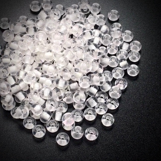 Rocailles size 2/0 (6mm) Clear Crystal White Lined, Preciosa Ornela Traditional Czech Glass Seed Beads, 80pcs, P979