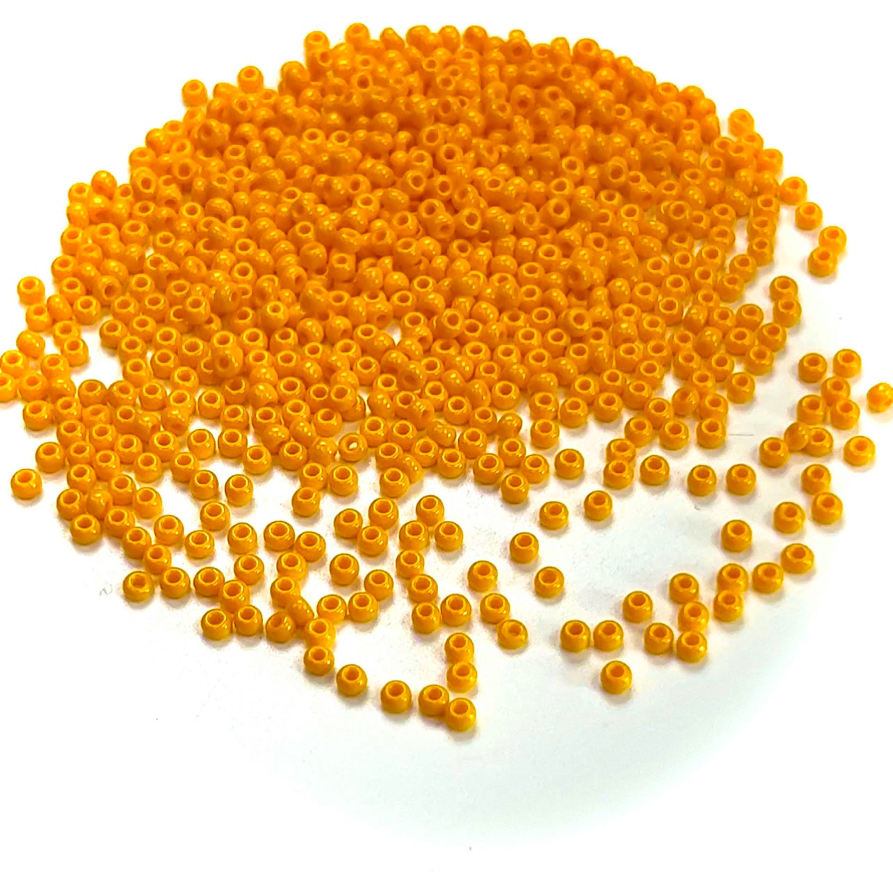 Rocailles size 9/0 (2.6mm) Orange Opaque, Preciosa Ornela Traditional Czech Glass Seed Beads, 30grams (1 oz), P992
