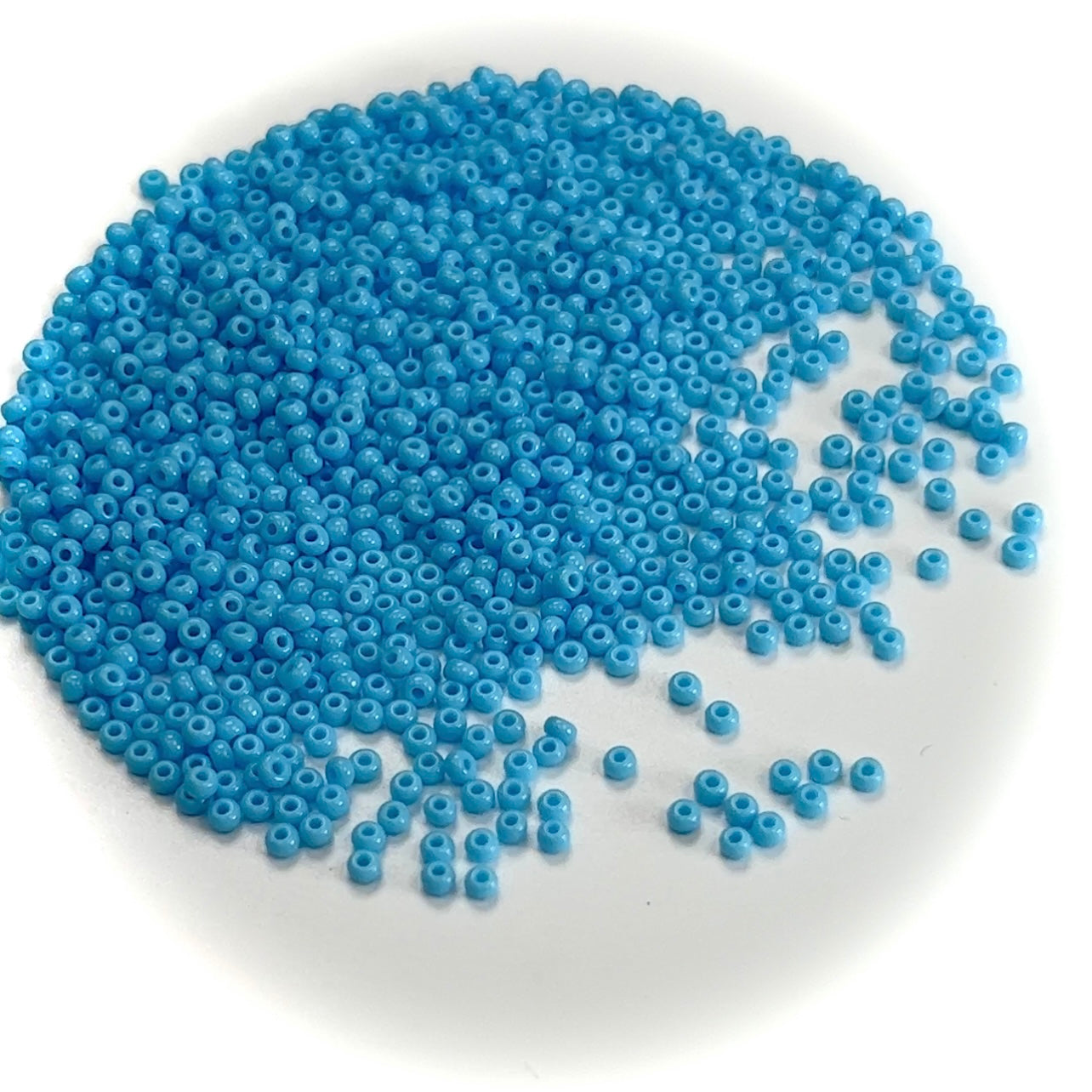 Rocailles size 9/0 (2.6mm) Blue Turquoise Opaque, Preciosa Ornela Traditional Czech Glass Seed Beads, 30grams (1 oz), P993