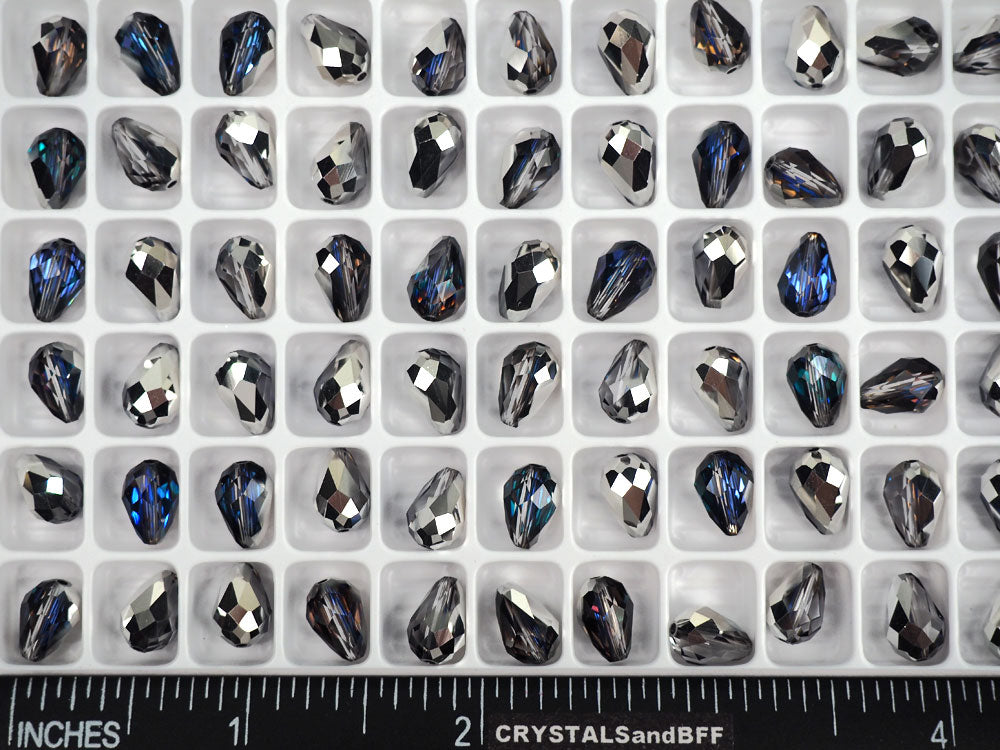 Crystal Heliotrope Preciosa Czech Machine Cut Pear Crystal Beads tear drop shape in size 9x6mm 36 pieces P301