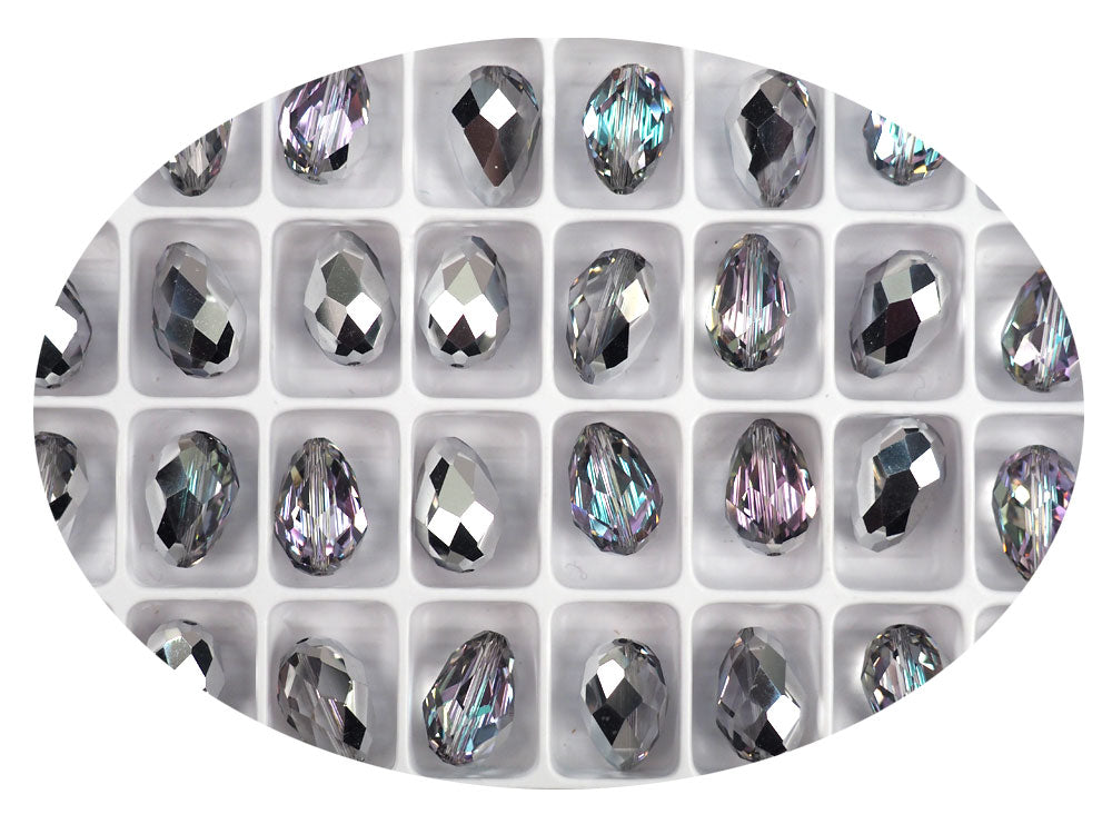 Crystal Vitrail Light Preciosa Czech Machine Cut Pear Crystal Beads tear drop shape in size 13.5x9mm 12 pieces P308