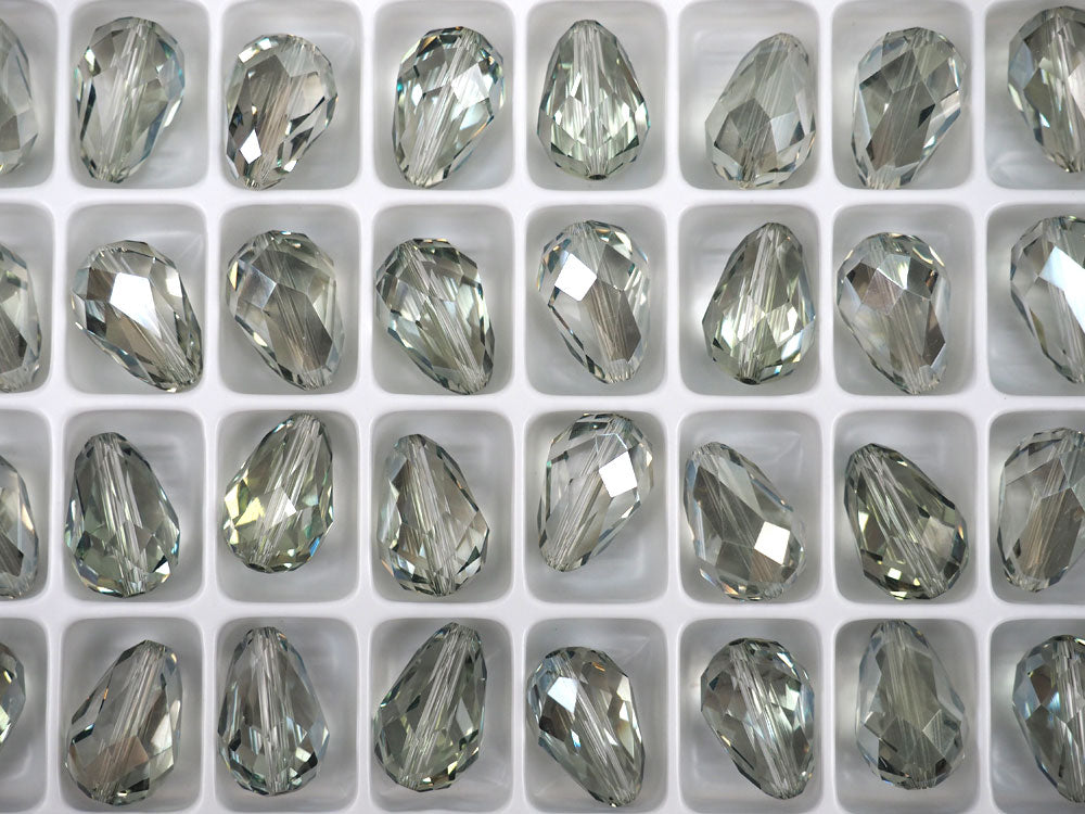 Crystal Viridian Preciosa Czech Machine Cut Pear Crystal Beads tear drop shape in size 15x10mm 12 pieces P311