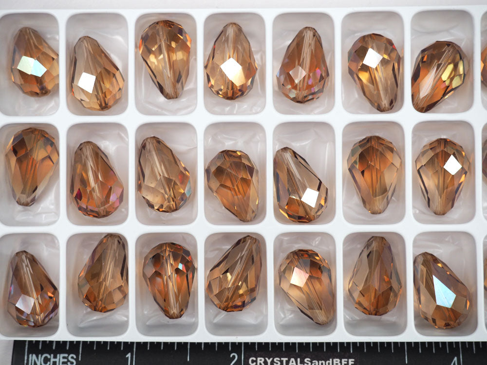 Crystal Celsian Preciosa Czech Machine Cut Pear Crystal Beads tear drop shape in size 18x12mm 6 pieces P317