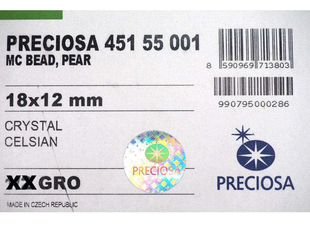 Crystal Celsian Preciosa Czech Machine Cut Pear Crystal Beads tear drop shape in size 18x12mm 6 pieces P317