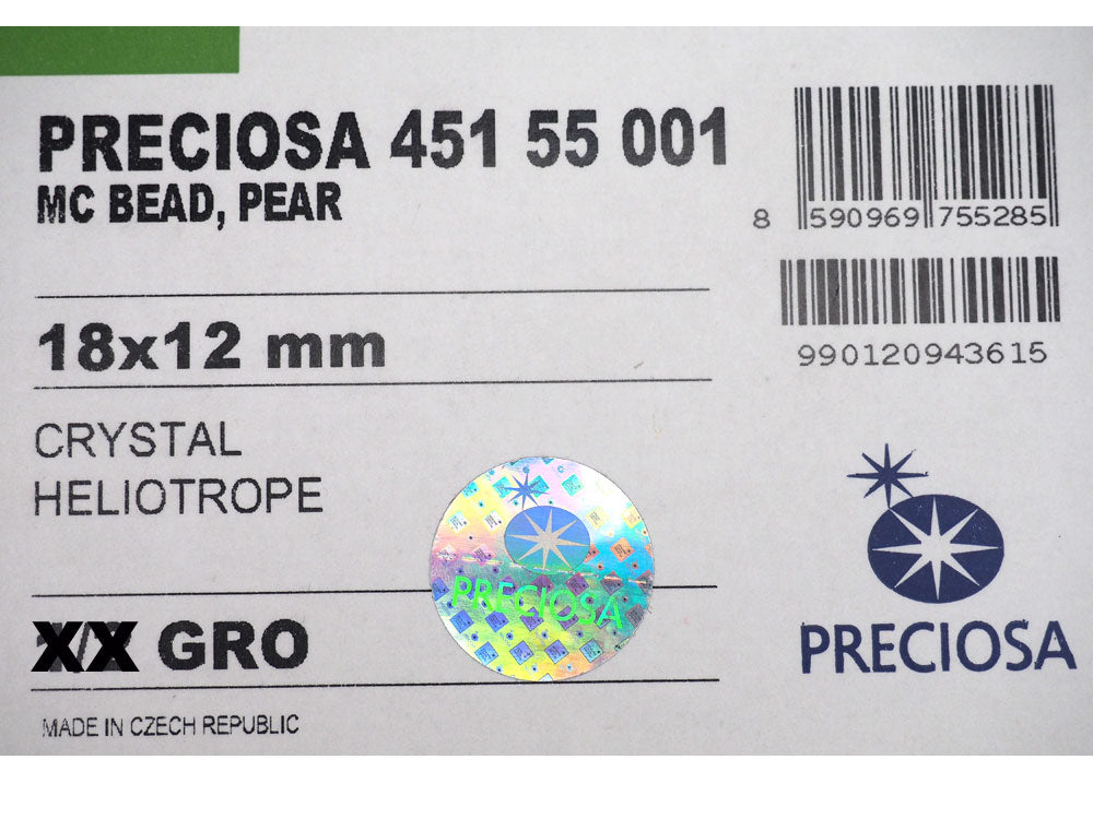 Crystal Honey Preciosa Czech Machine Cut Pear Crystal Beads tear drop shape in size 18x12mm 6 pieces P322