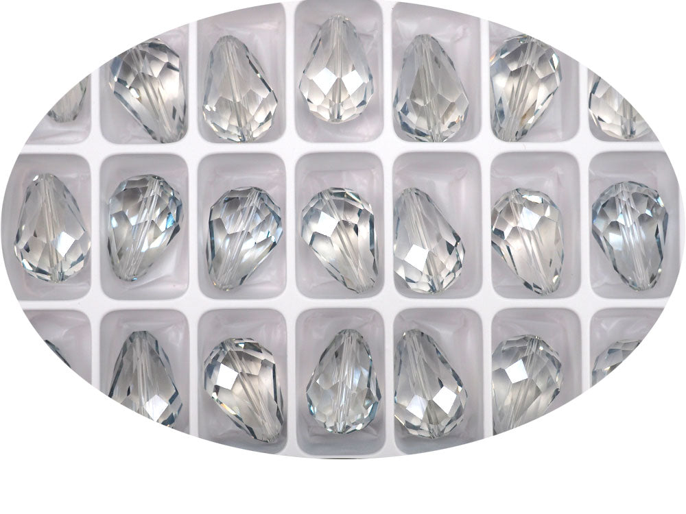 Crystal Lagoon Preciosa Czech Machine Cut Pear Crystal Beads tear drop shape in size 18x12mm 6 pieces P321