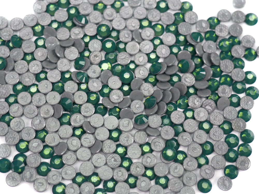 Swarovski Art.# 2028/HOTFIX Flatbacks, Palace Green Opal Iron-on Rhinestones, ss20