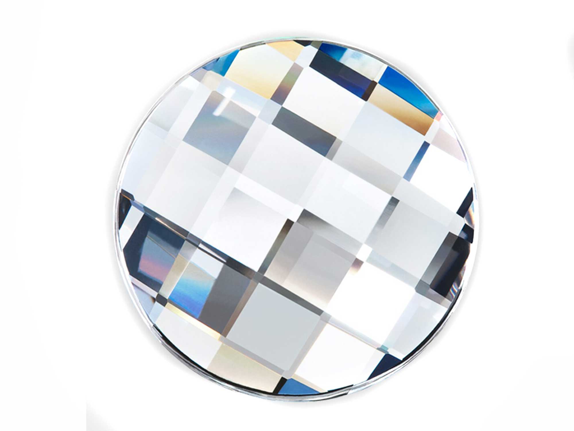 Crystal , Preciosa Czech MC Chessboard CIRCLE Maxima Flatback Stones Style #438-11-302 Silver Foiled, size 10mm or 14mm