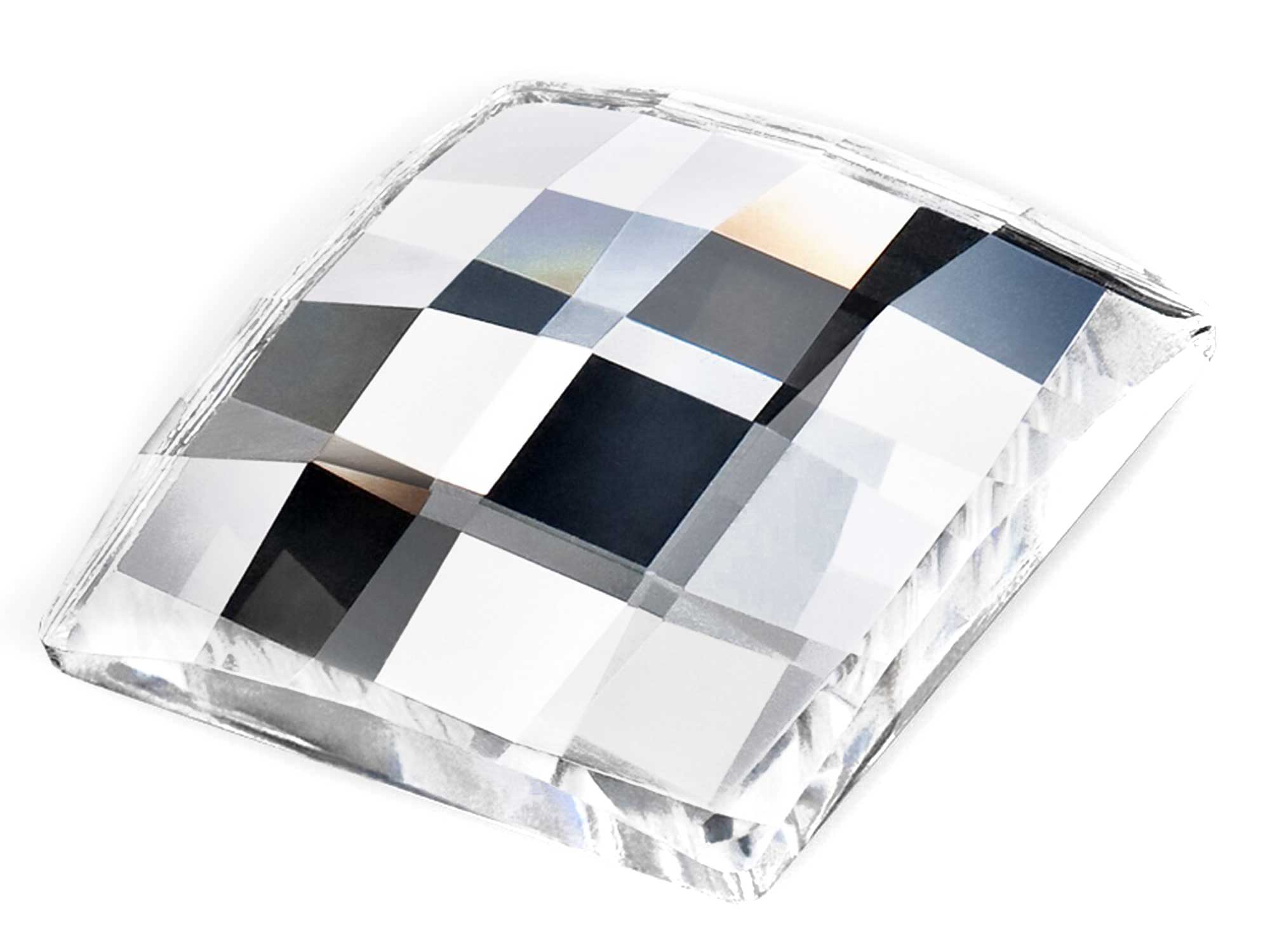 Crystal , Preciosa Czech MC Chessboard SQUARE Maxima Flatback Stones Style #438-23-301 Silver Foiled, sizes 8x8mm, 10x10mm, 12x12mm, 12 pieces