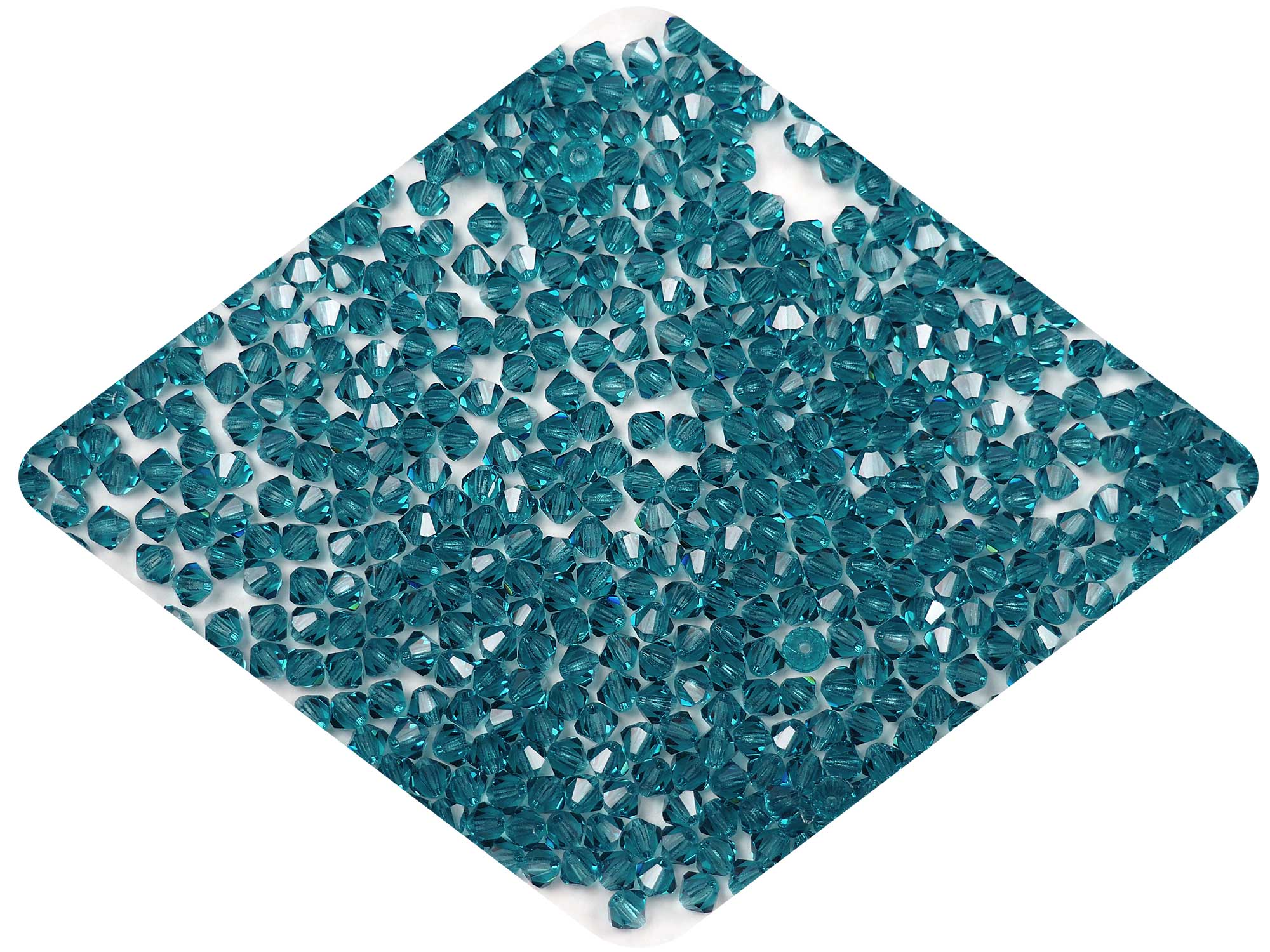 Indicolite (Preciosa color), Czech Glass Beads, Machine Cut Bicones (MC Rondell, Diamond Shape), petrol blue green crystals