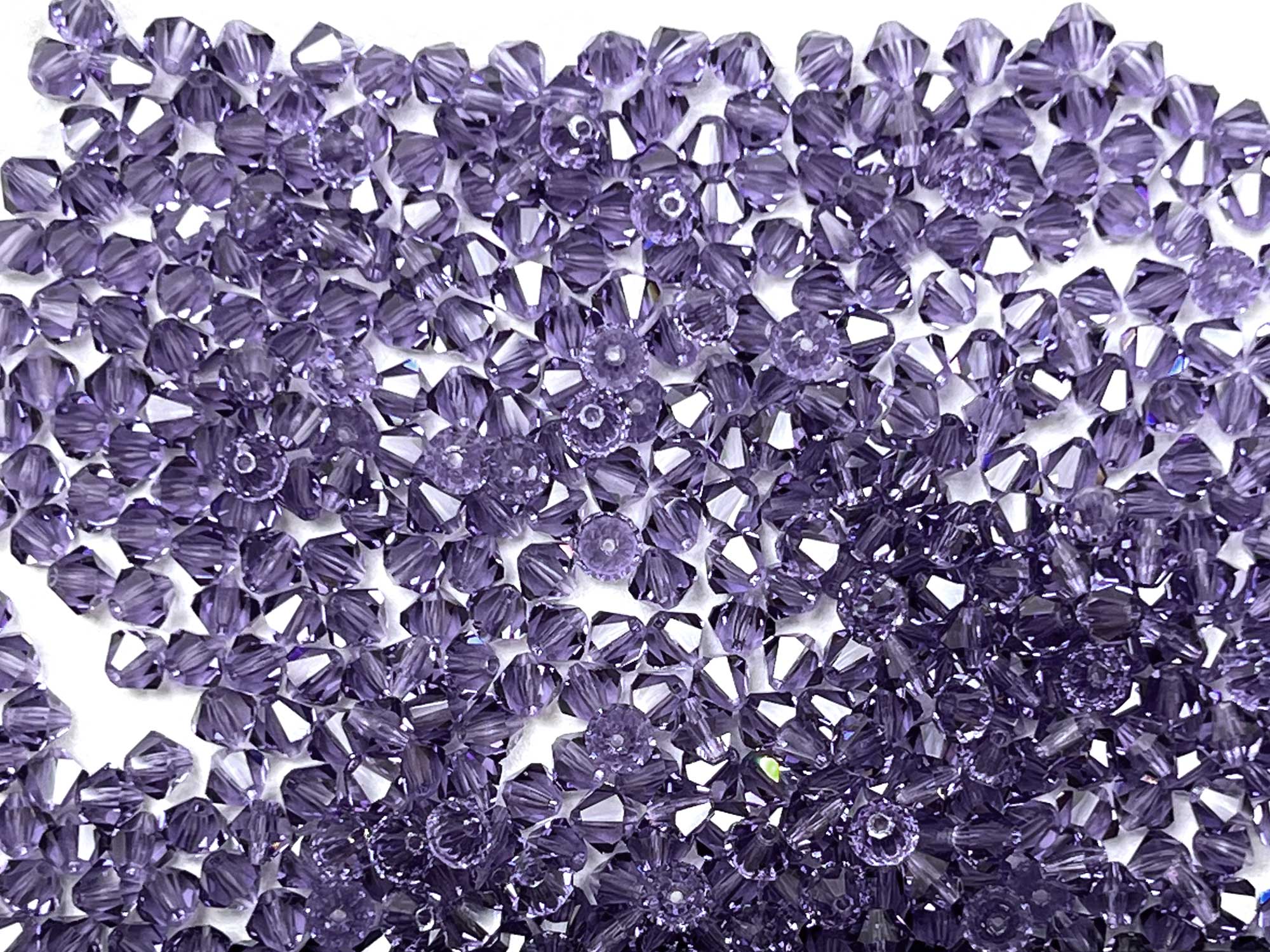 Tanzanite Preciosa Czech Glass Beads Machine Cut Bicones (MC Rondell Diamond Shape) purple crystals 3mm 4mm 5mm 6mm 8mm