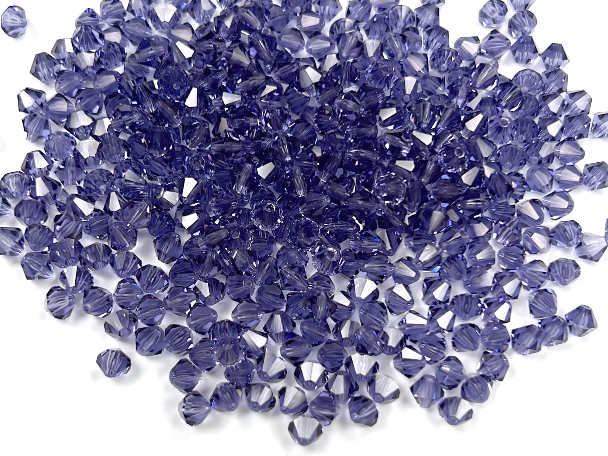 Tanzanite Preciosa Czech Glass Beads Machine Cut Bicones (MC Rondell Diamond Shape) purple crystals 3mm 4mm 5mm 6mm 8mm