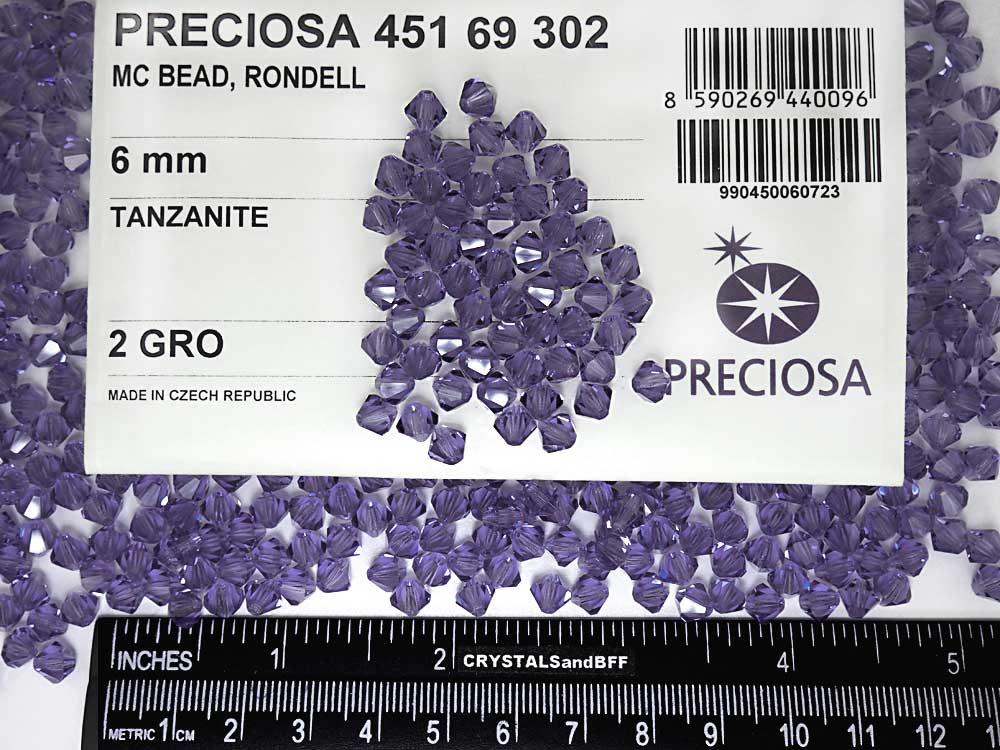 Tanzanite Preciosa Czech Glass Beads Machine Cut Bicones (MC Rondell Diamond Shape) purple crystals 3mm 4mm 5mm 6mm 8mm