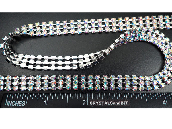 18Ss Rhinestone Chain - Crystal Stones/Silver Plated