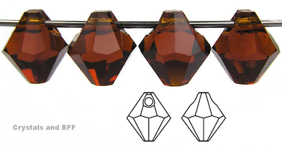czech-mc-pendants-top-drilled-bicone-Dark-Topaz