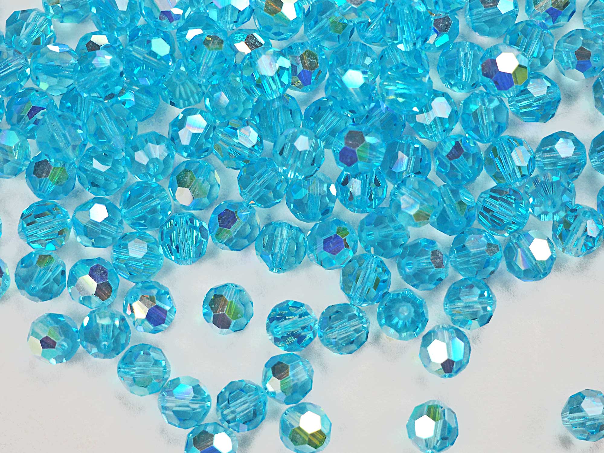 Aqua Bohemica AB Czech Machine Cut Round Crystal Beads 3mm 144 pieces