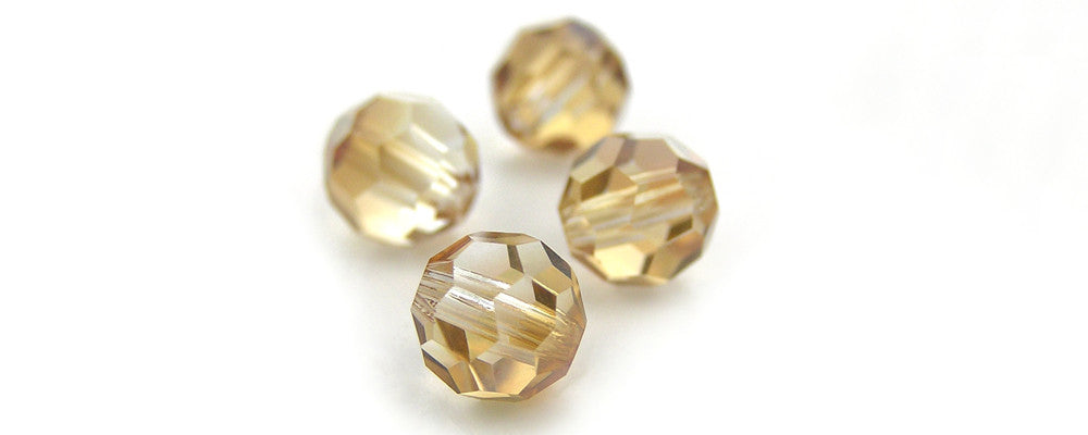 Crystal Celsian Half coated, Czech Machine Cut Round Crystal Beads, 4mm, 6mm, 8mm