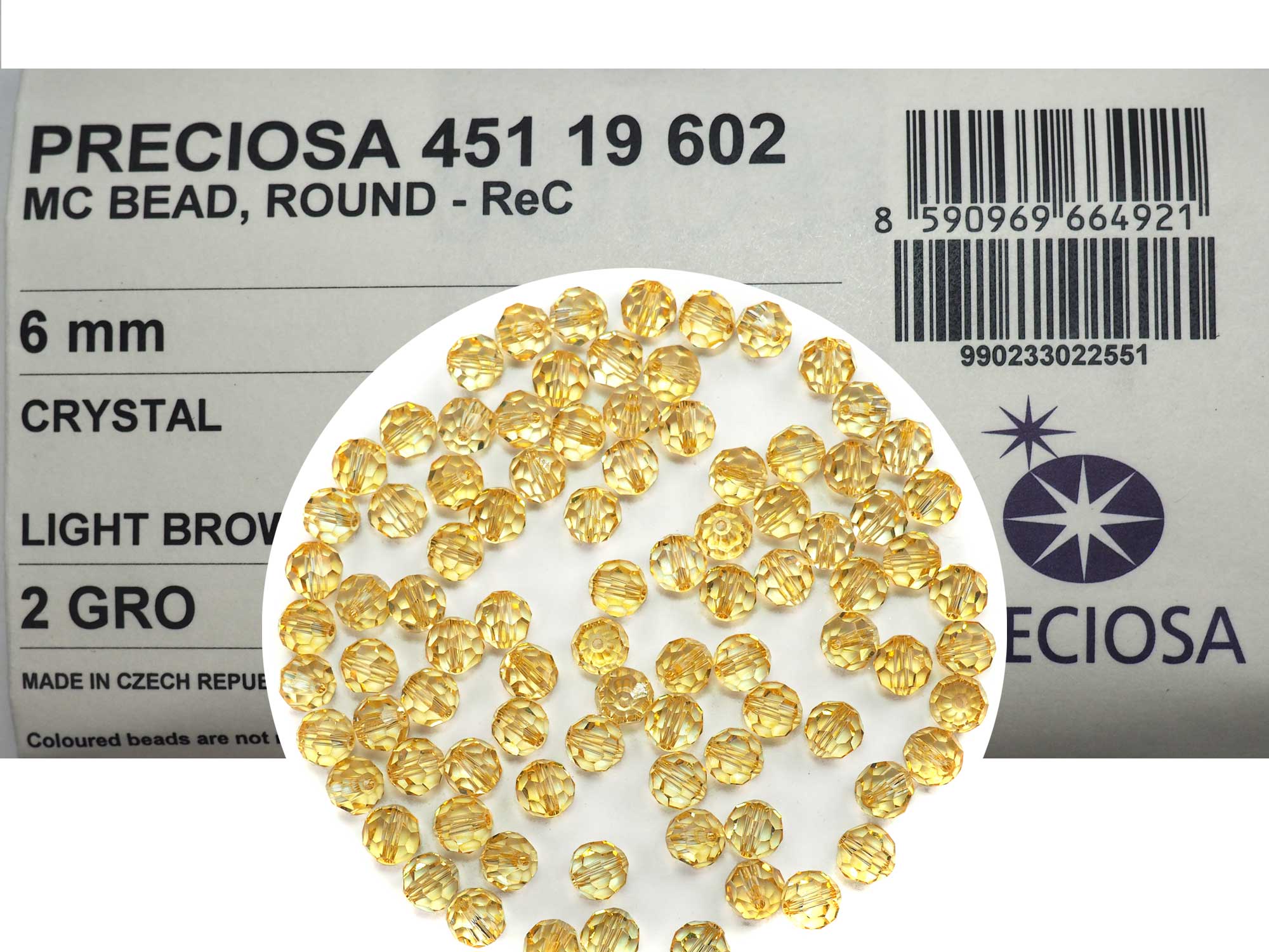 Crystal Light Brown coated, Czech Machine Cut Round Crystal Beads, yellow