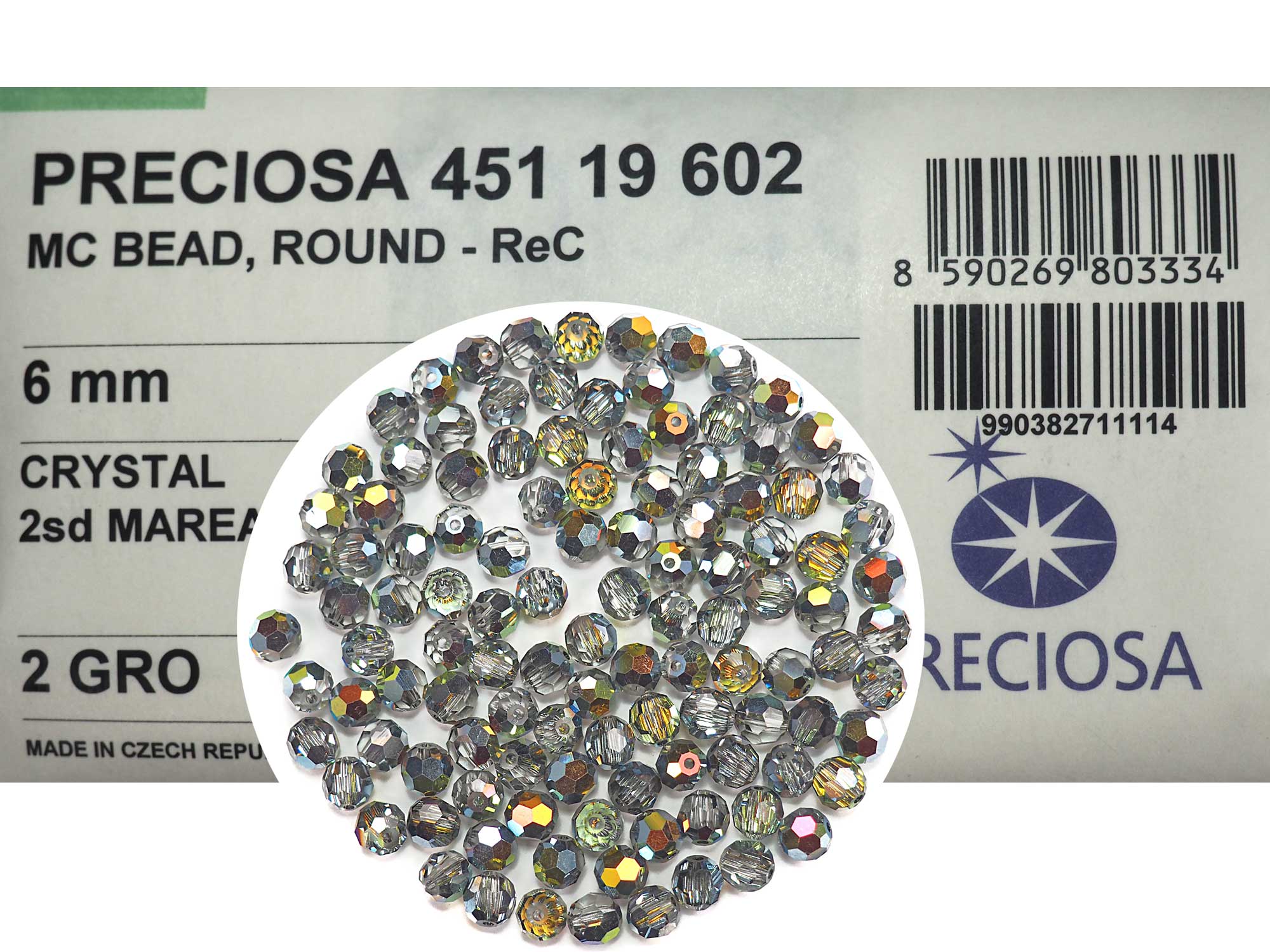 Crystal Marea 2-side coated Czech Machine Cut Round Crystal Beads (Marea 2sd) 6mm 8mm 16mm