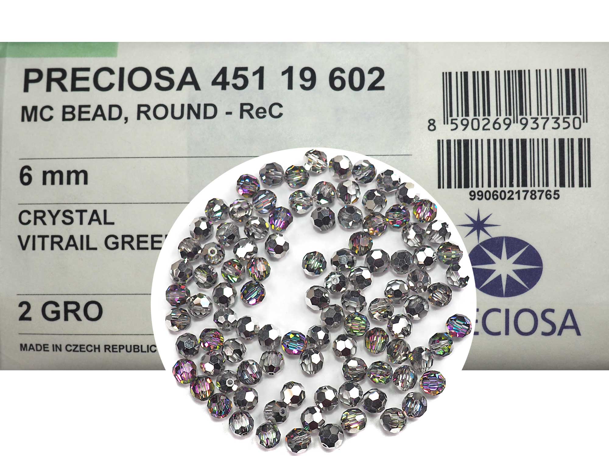 Crystal Vitrail Green Inside (#29436) coated, Czech Machine Cut Round Crystal Beads (Vitrail Green and Silver)