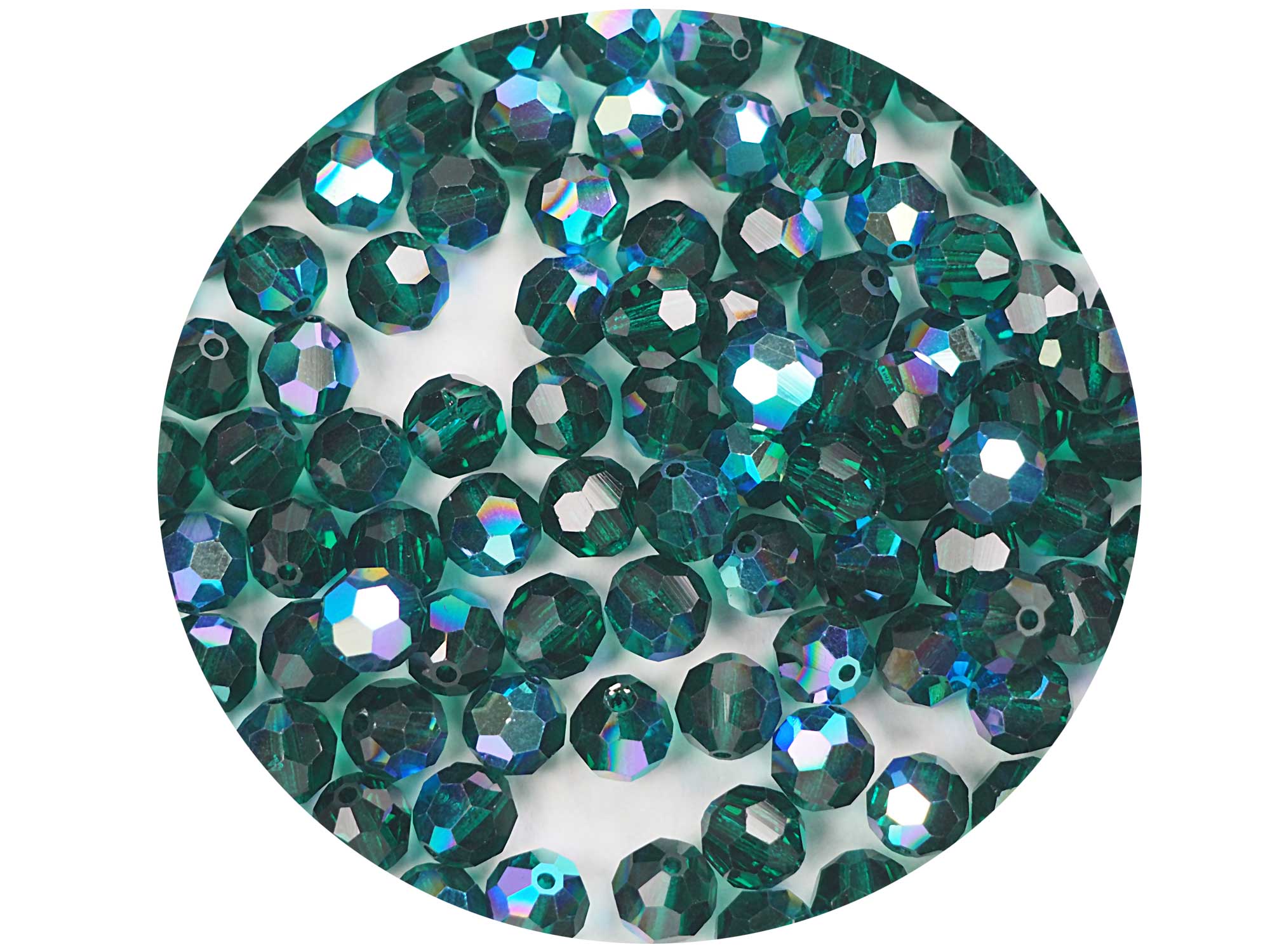 Emerald AB Czech Machine Cut Round Crystal Beads green large Rosary size 12mm 12 pieces