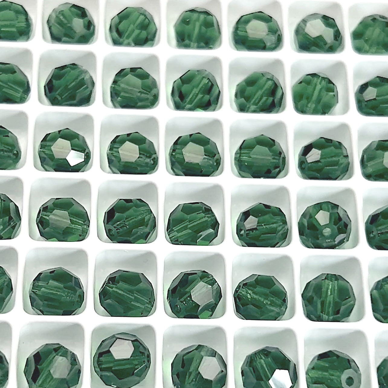 Green Turmaline Czech Machine Cut Round Crystal Beads 8mm 10mm