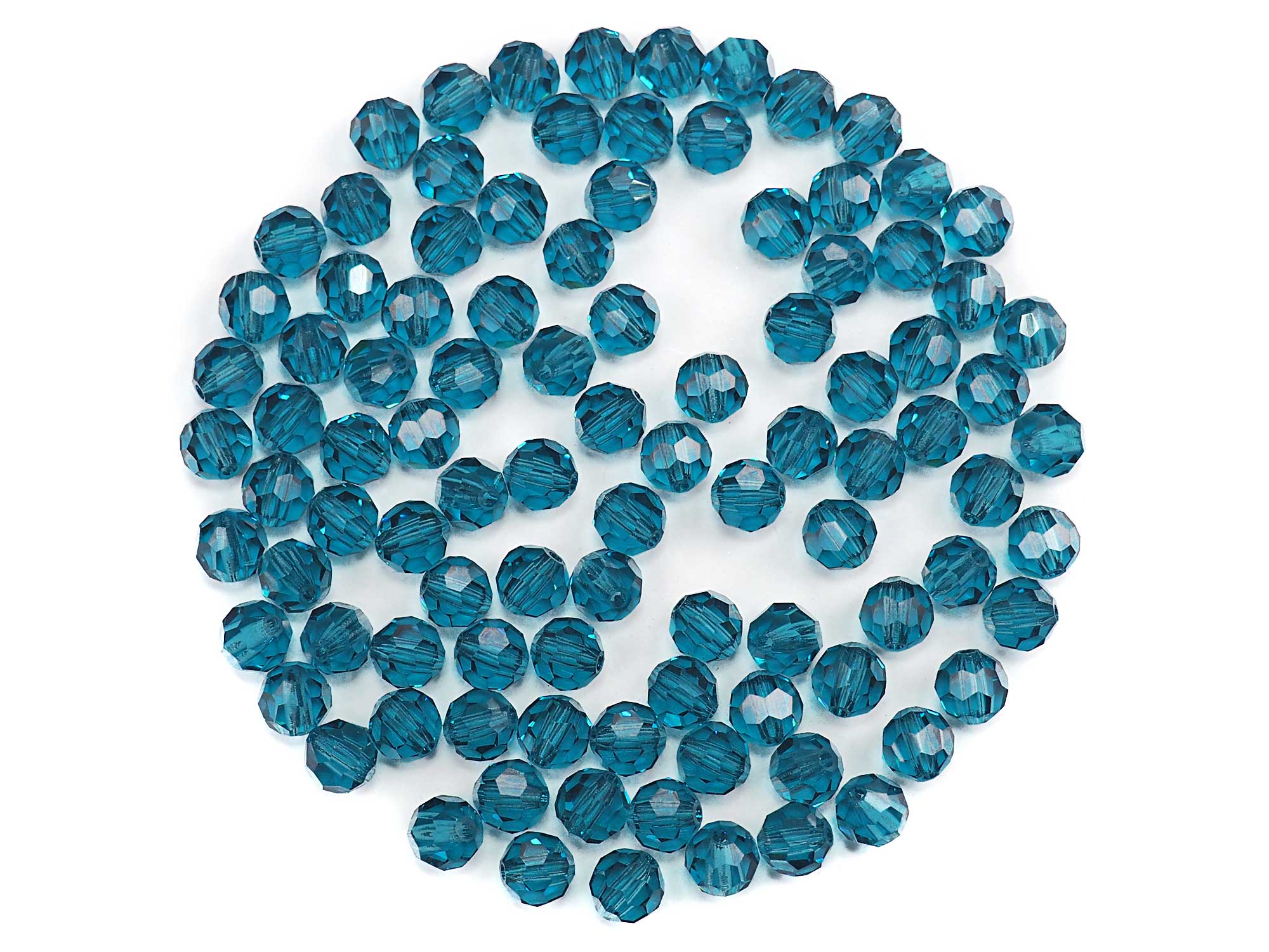 Indicolite, Czech Machine Cut Round Crystal Beads, Preciosa 6mm 288pcs