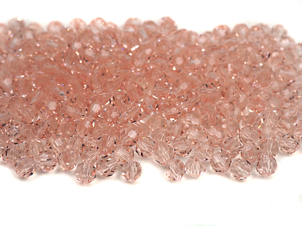 Light Rose Czech Machine Cut Round Crystal Beads pink crystals 4mm 6mm 8mm