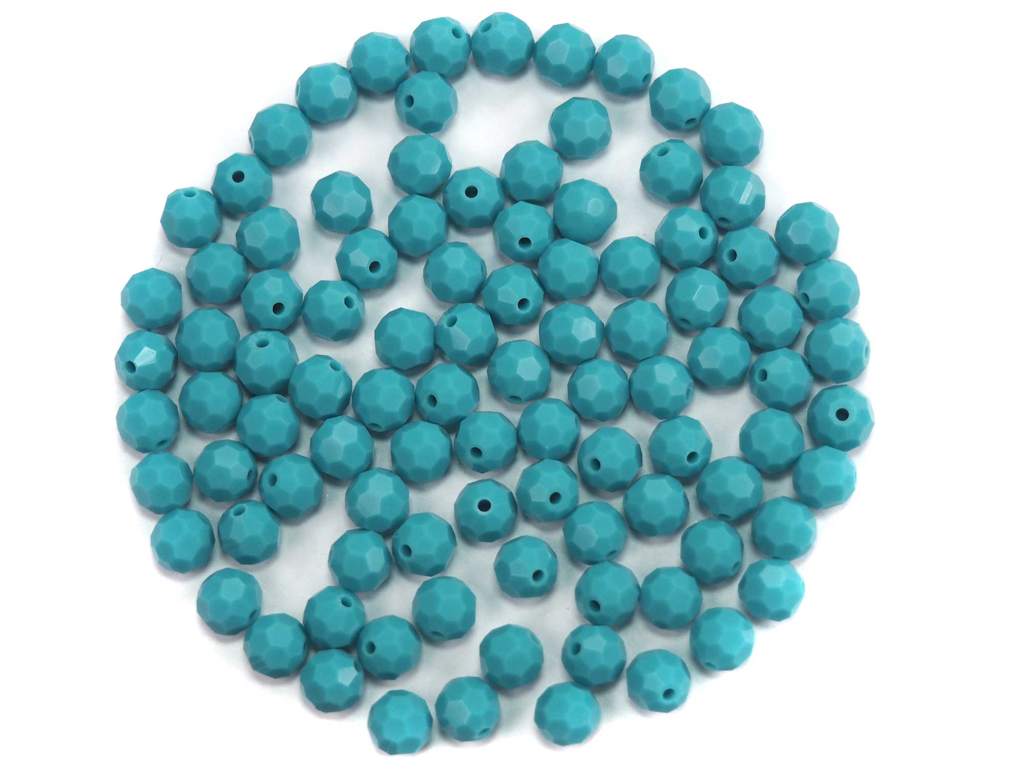 Turquoise (Preciosa), Czech Machine Cut Round Crystal Beads