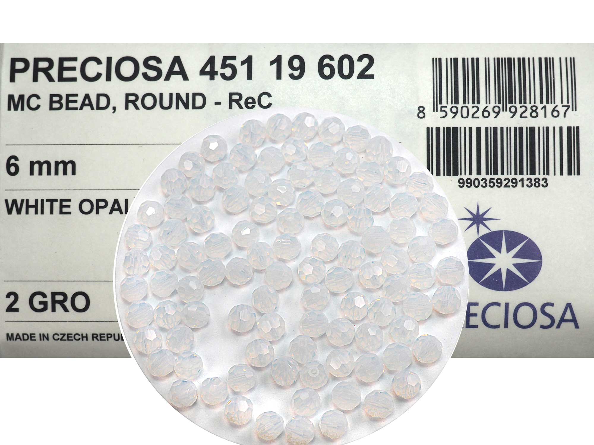 White Opal milky Czech Machine Cut Round Crystal Beads 8mm Rosary Size Faceted Beads
