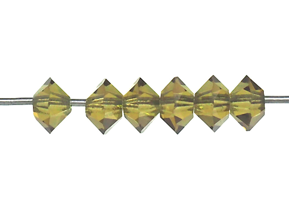 Gold Beryl, Czech MC Spacer Beads (Squished Bicones), size 3x5mm, 36 pieces