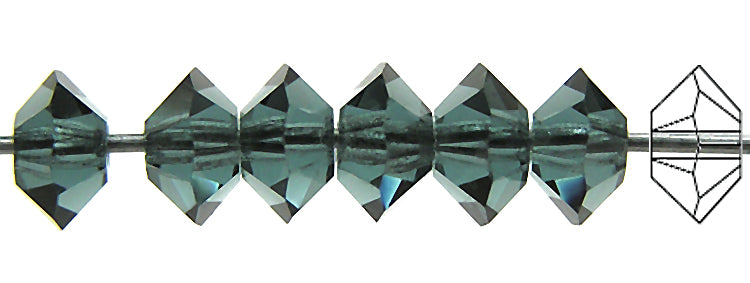 CHOOSE A COLOR - Czech MC Spacer Beads (Squished Bicones), size 4x6mm, 36 pieces