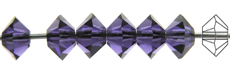 CHOOSE A COLOR - Czech MC Spacer Beads (Squished Bicones), size 4x6mm, 36 pieces