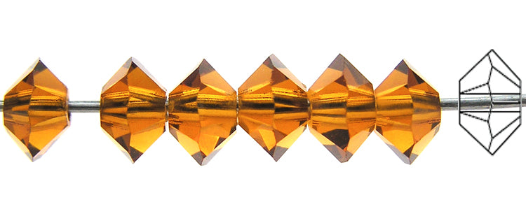 CHOOSE A COLOR - Czech MC Spacer Beads (Squished Bicones), size 4x6mm, 36 pieces