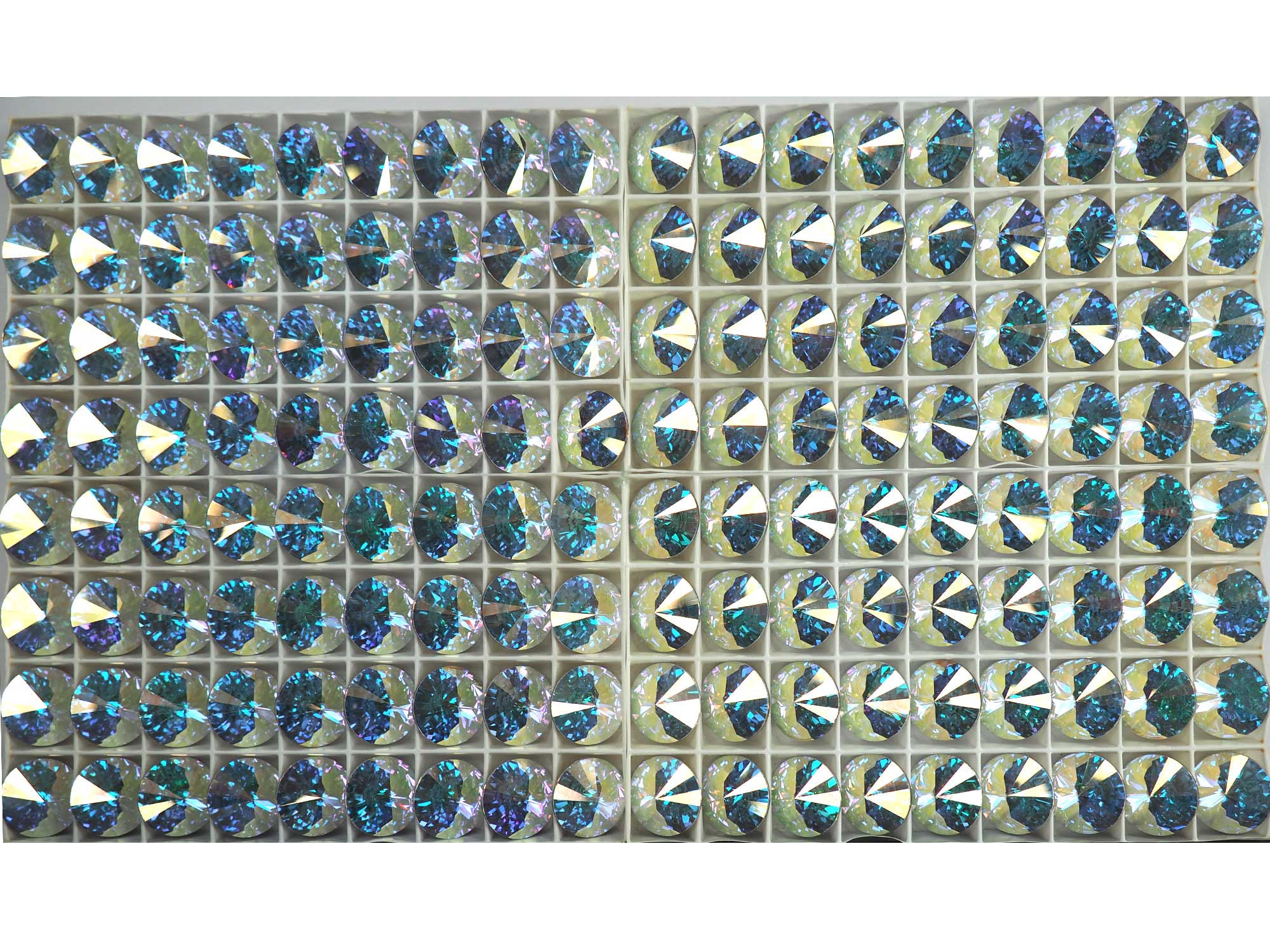 Swarovski Art.# 1122 - 16mm Crystal AB coated Swarovski Elements Round Rivoli Rhinestones