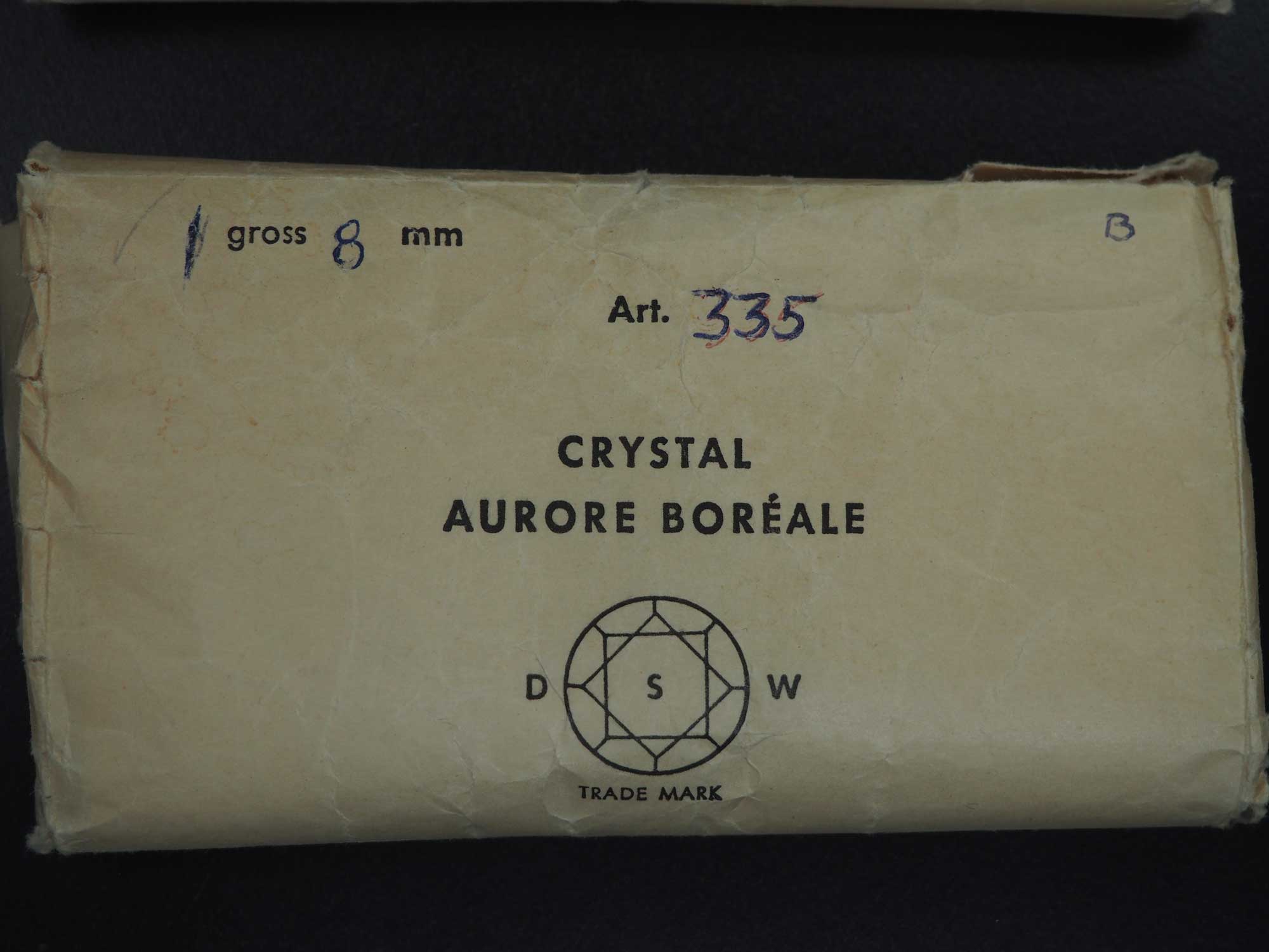 Swarovski Art.# 335 - 8mm Crystal AB, 12pcs Vintage Squished Crystal Beads