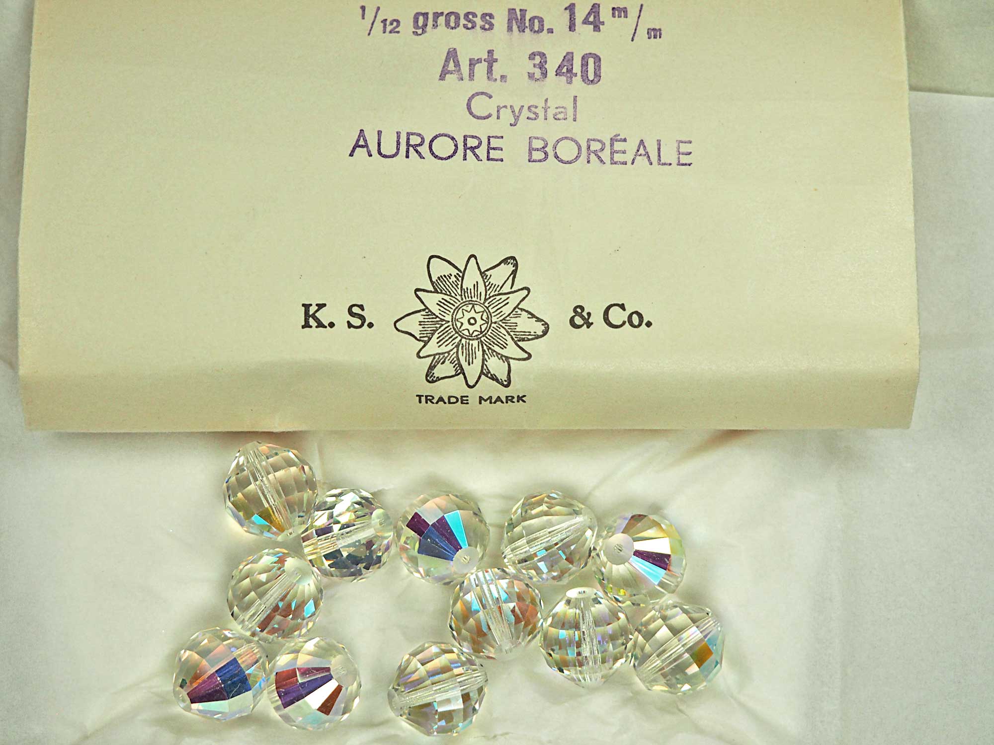Swarovski Art.# 340 - 14mm Crystal AB, 12pcs Vintage Crystal Beads
