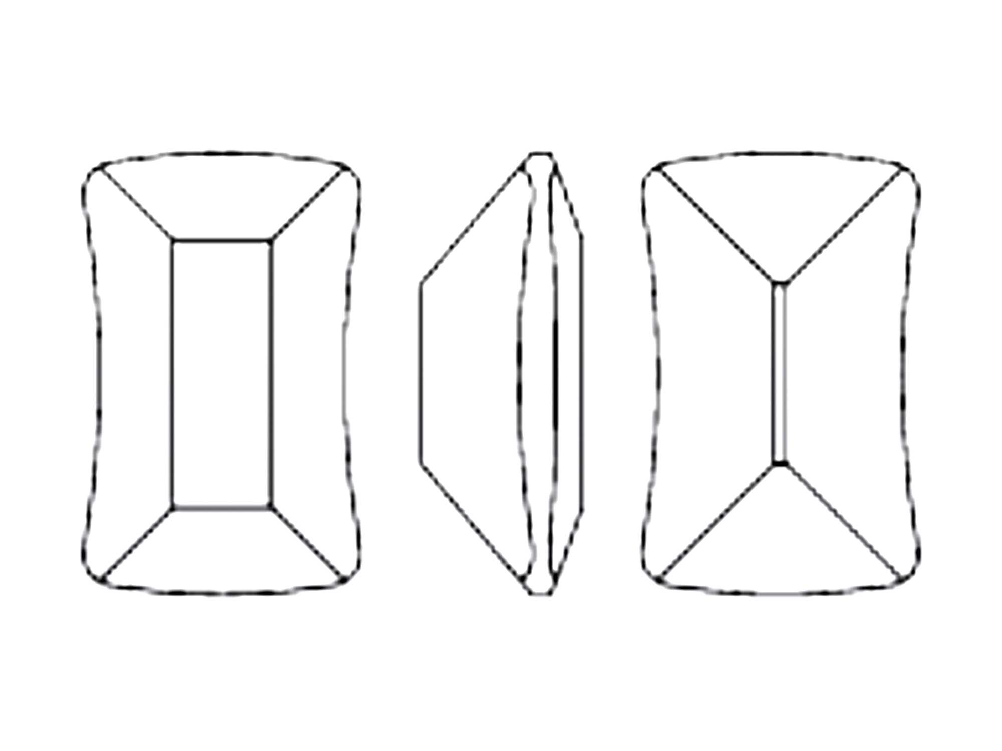 Swarovski Art.# 4505 - Contour Baguette Fancy Stone in 14x8mm Crystal AB coated, 4 pcs
