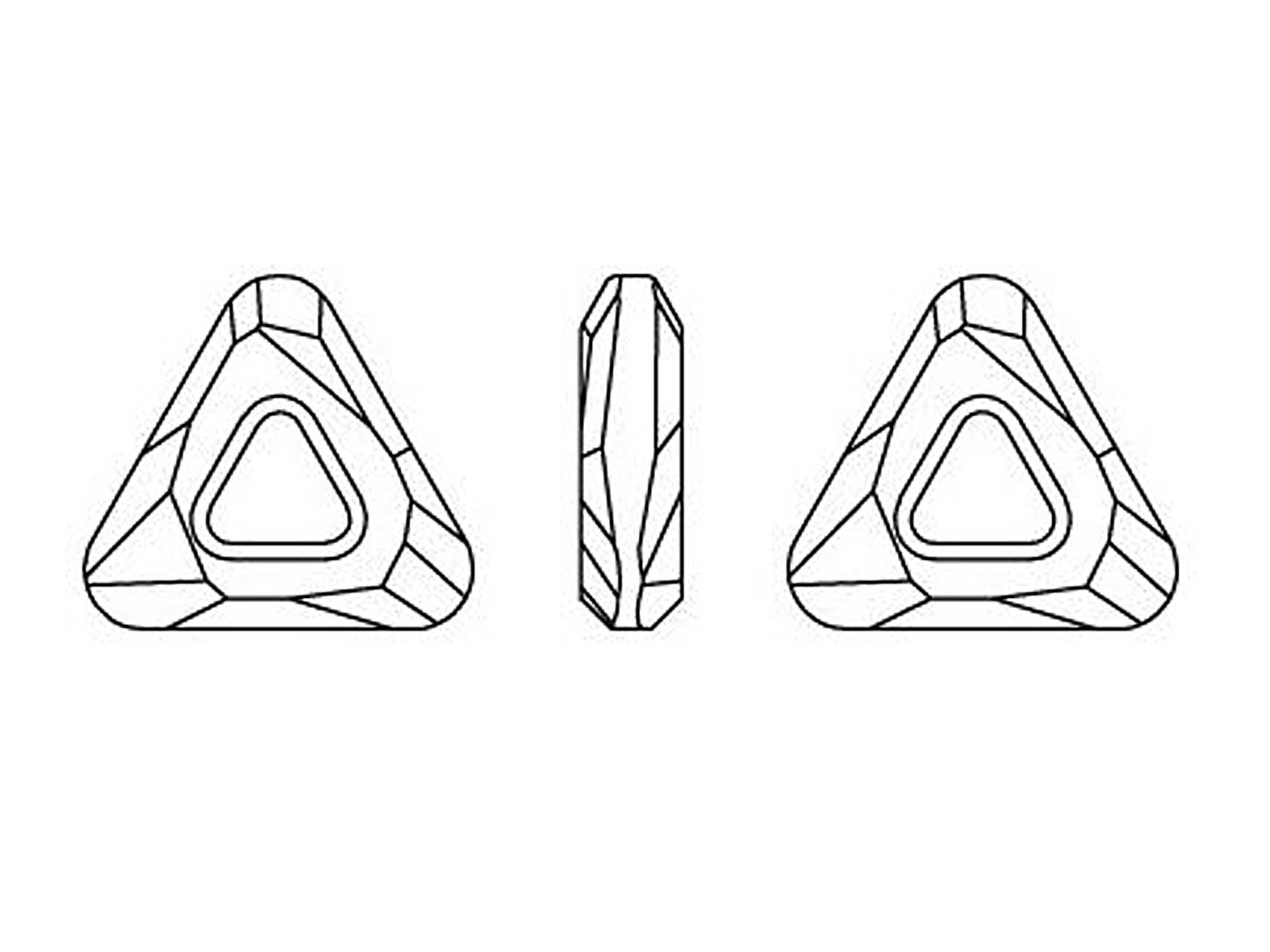 Swarovski Art.# 4737 - 14mm Crystal Dorado coated Cosmic Triangle, 2 pieces