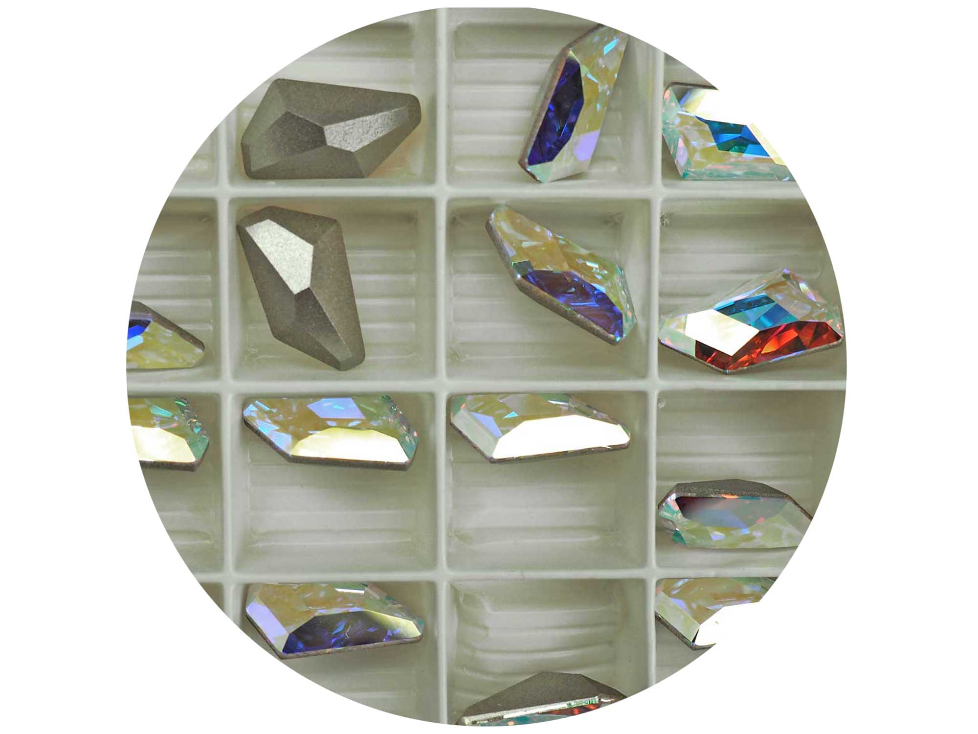 Swarovski Art.# 4767 - De-Art Fancy Stone in 18x10mm Crystal AB coated, 4 pcs
