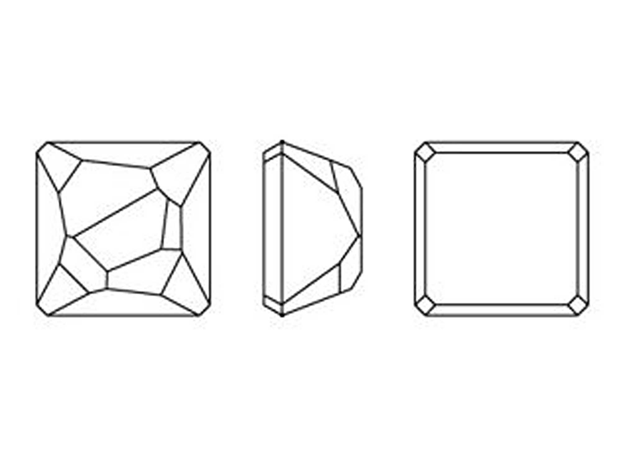 Swarovski Art.# 4854 - 8mm Crystal AB CAL Space Cut Square Flat Back Rhinestones