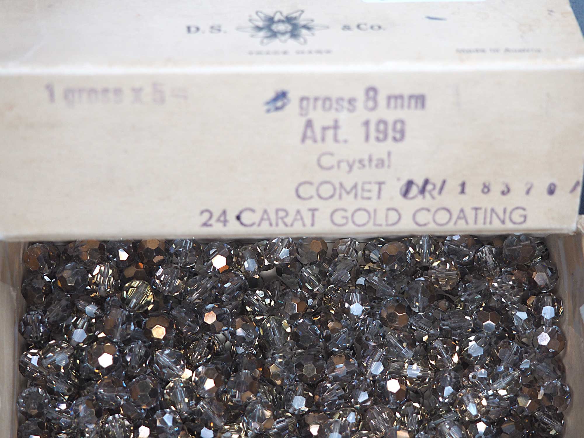 Swarovski Art.# 5000 - 8mm Crystal Comet OR vintage coated, Round Crystal Beads, 12pcs