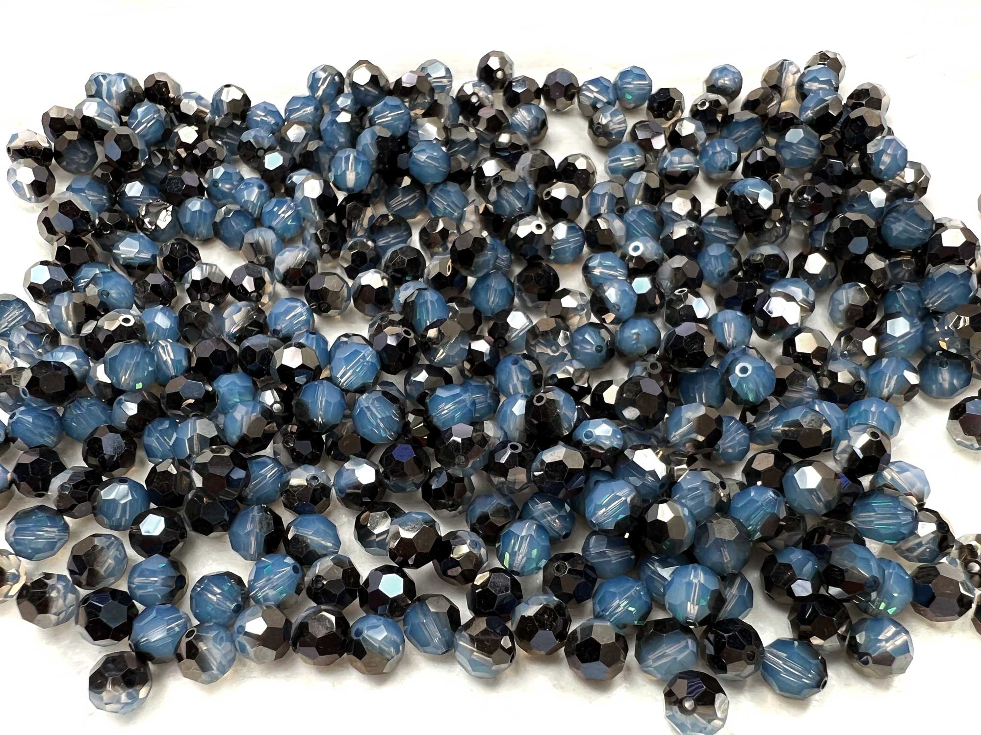 Swarovski Art.# 5000 - 6mm White Opal Sky Blue, 360pcs Round Crystal Beads